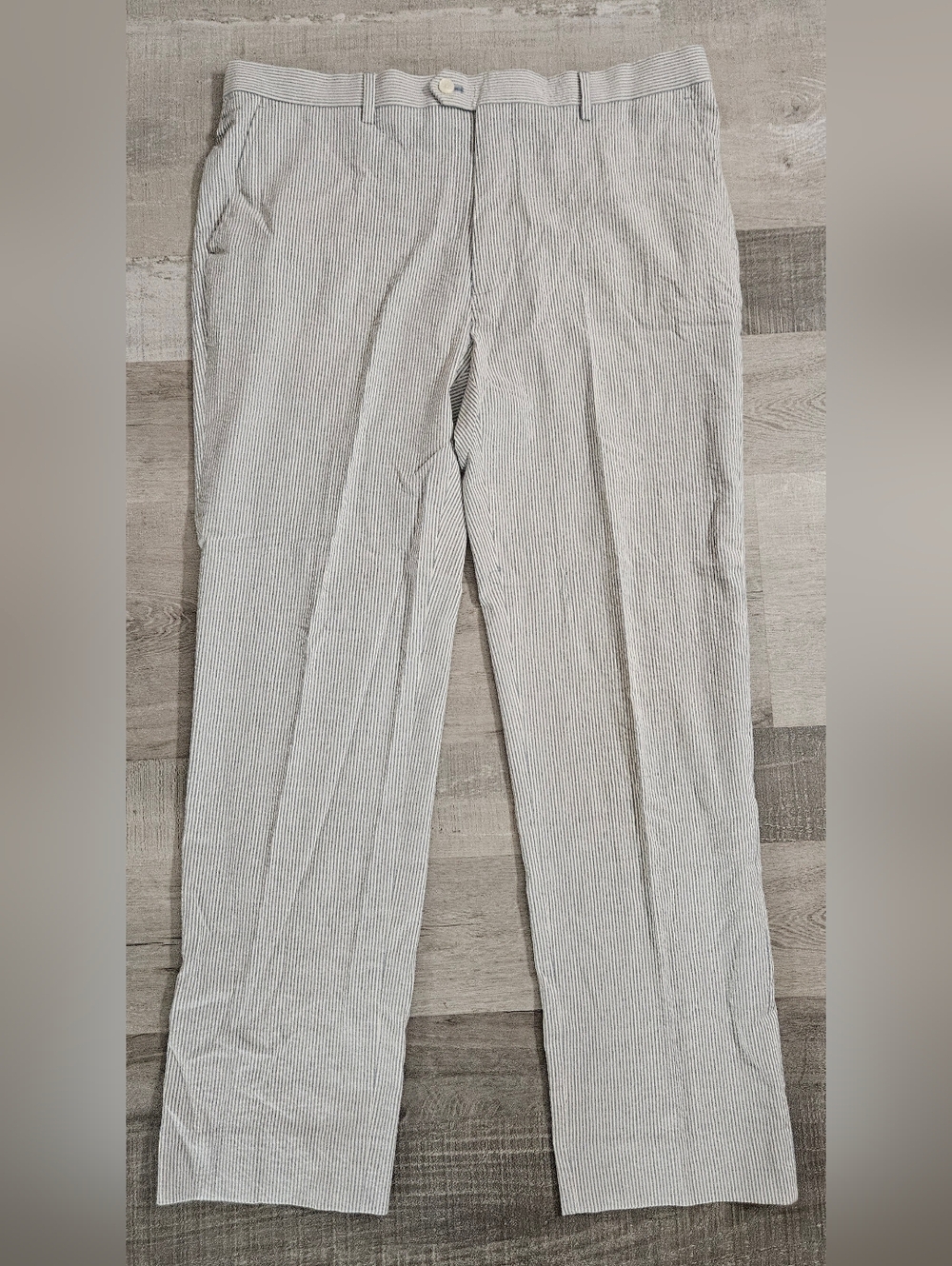 Tommy Hilfiger Men's White Blue Seersucker Chinos 38x32